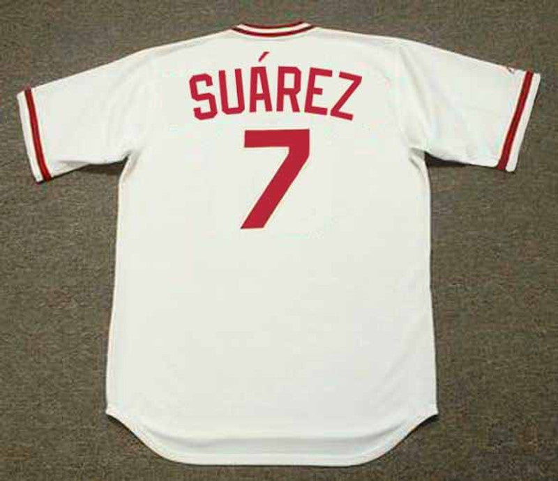 Eugenio Suarez Cincinnati Reds 1975 Home Baseball Throwback Stitched Jersey | CTJS2118