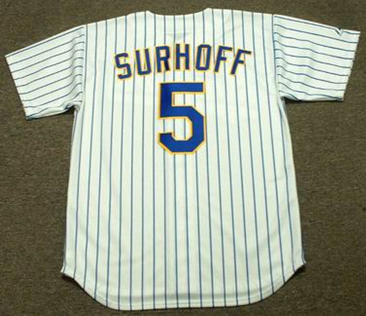 Bj Surhoff Milwaukee Brewers 1990 Home Throwback Baseball Stitched Jersey | CTJS2862